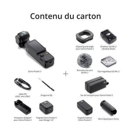 DJI Osmo Pocket 3 Creator Combo - Caméra Stabilisée Compacte