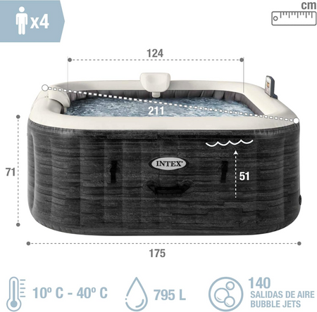 Spa Gonflable avec Éclairage LED - Relaxation et Ambiance Luxueuse